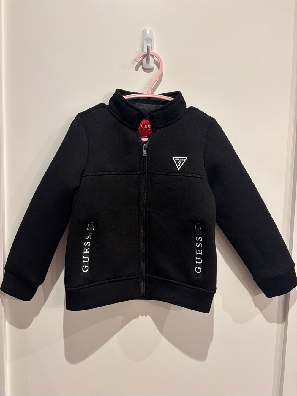 Guess Black Kids Zip Jacket with Triangle Logo size 3 t